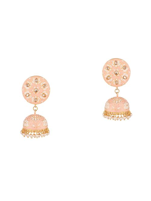 kundan meenakari jhumka earrings set - 17897692 - Very Small Image - 1