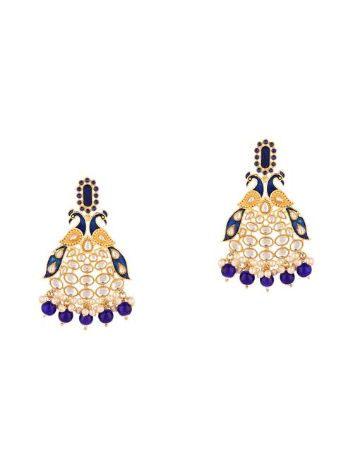 kundan dangle drop earrings set - 17897694 - Very Small Image - 1