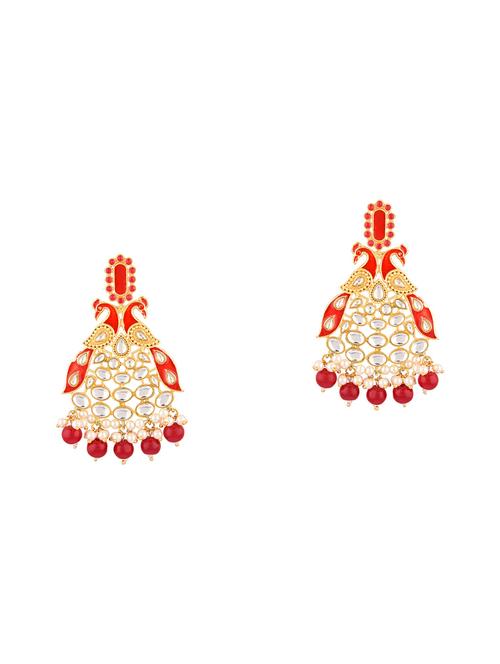 kundan dangle drop earrings set - 17897696 - Very Small Image - 1