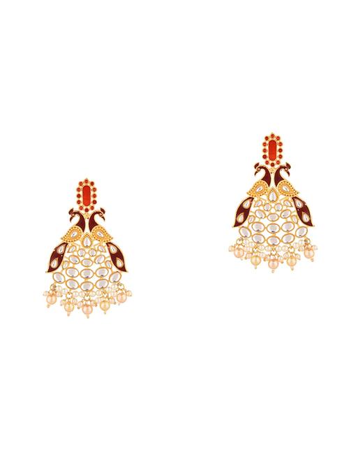 kundan dangle drop earrings set - 17897698 - Very Small Image - 1