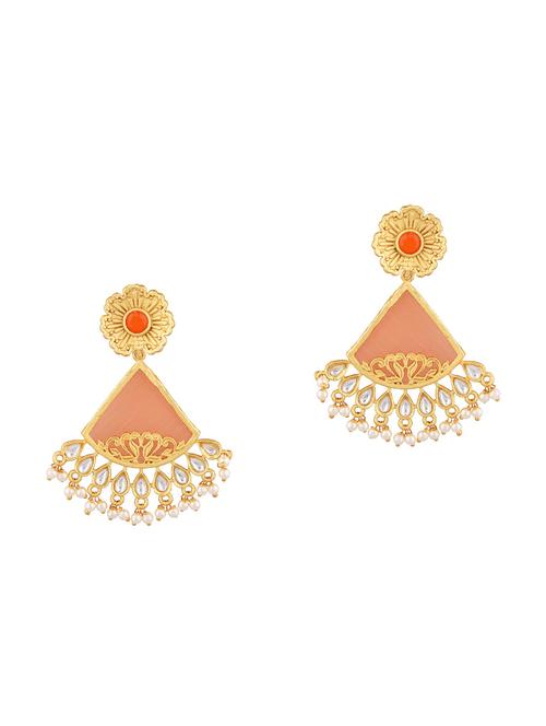 kundan stone beaded tassel drop earrings - 17897731 - Very Small Image - 1
