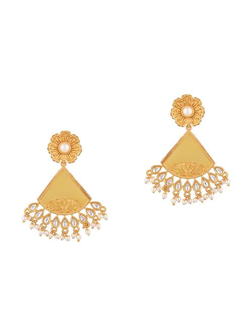 kundan stone beaded tassel drop earrings - 17897732 - Very Small Image - 1