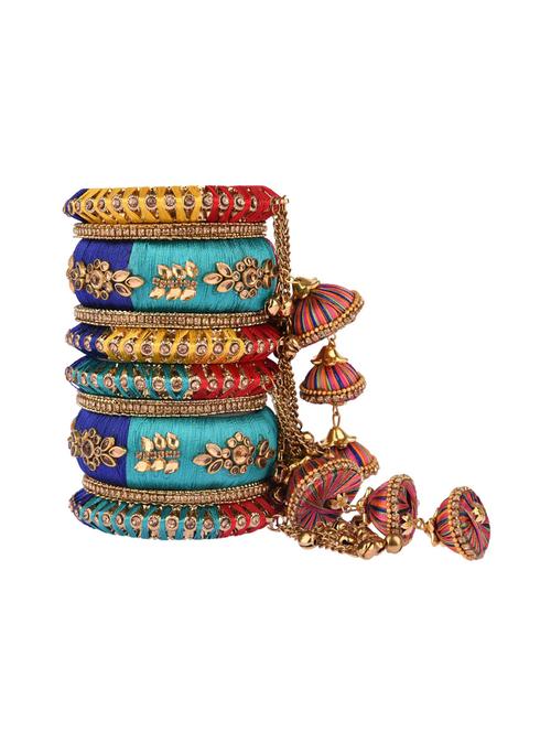 traditional velvet rhinestone bangle set - 17897912 - Very Small Image - 1