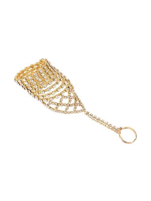 crystal link chain finger ring bracelet - 17898140 - Very Small Image - 1