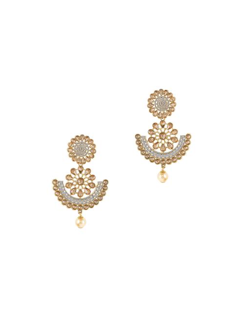 crystal dangle chandballi earrings - 17898201 - Very Small Image - 1