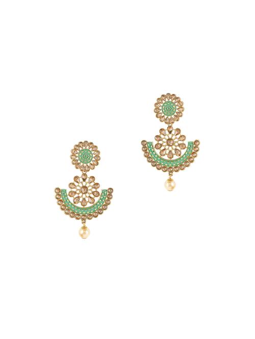 crystal dangle chandballi earrings - 17898202 - Very Small Image - 1
