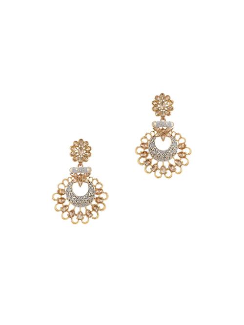 crystal dangle chandballi earrings - 17898206 - Very Small Image - 1