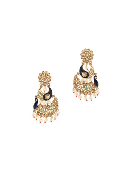 kundan dangle chandelier earrings - 17898243 - Very Small Image - 1