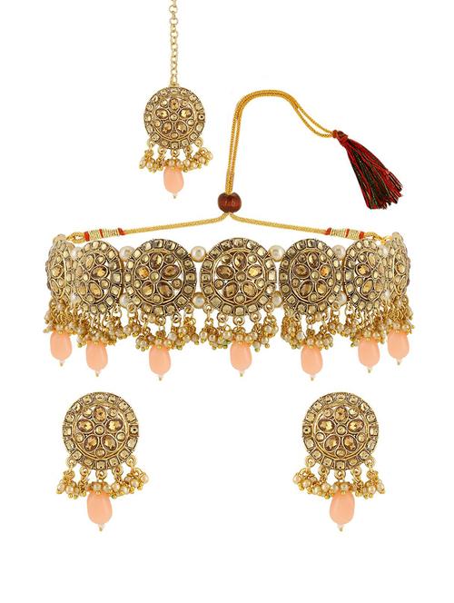 pink metal choker set - 17898320 - Very Small Image - 1
