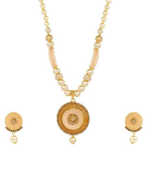 kundan pendant necklace earring set - 17898436 - Very Small Image - 1
