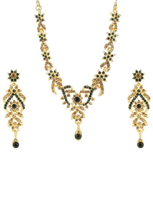 crystal chain necklace earring set - 17898488 - Very Small Image - 1