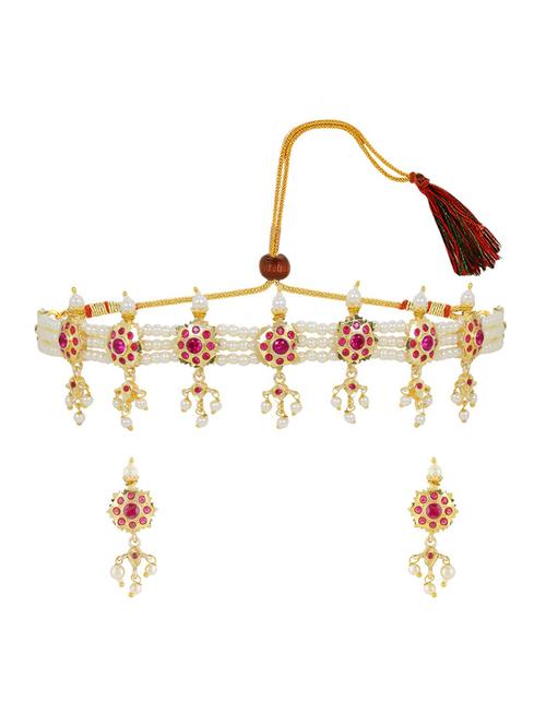 crystal choker necklace earrings set - 17898503 - Very Small Image - 1
