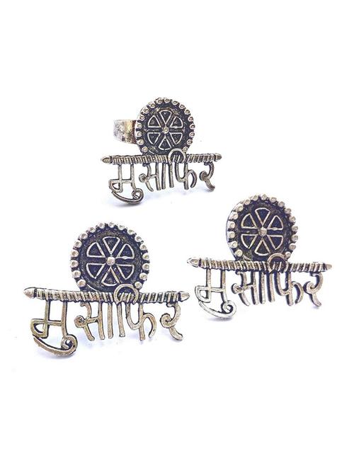 set of 2 oxidised combo earrings - 17898633 - Very Small Image - 1