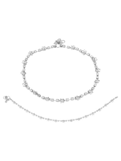 silver stones metal anklet - 17898641 - Very Small Image - 1