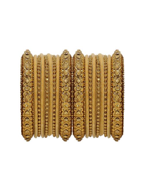 oxidised velvet bangle bracelet set (18 pc) - 17898692 - Very Small Image - 1