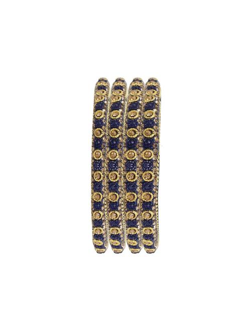 navy blue traditional crystal bangle set (4pc) - 17899046 - Very Small Image - 1