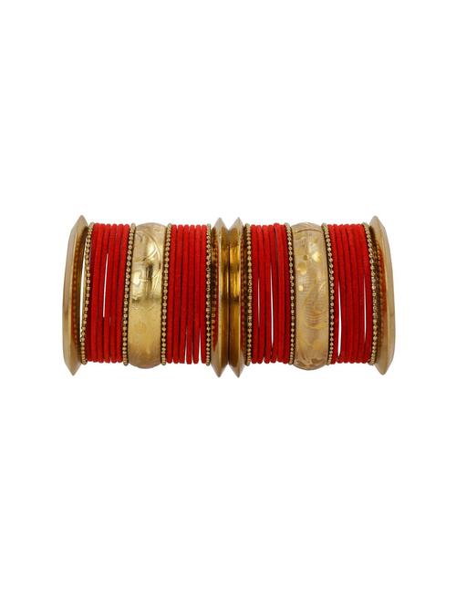 red oxidized velvet bangle set (38 pc) - 17899127 - Very Small Image - 1
