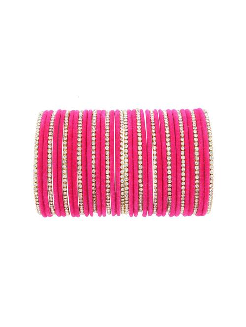 pink velvet bangle set (set of 44) - 17899211 - Very Small Image - 1
