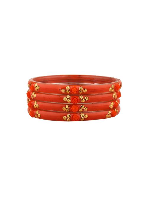 red floral acrylic bangle set (4pc) - 17899310 - Very Small Image - 1