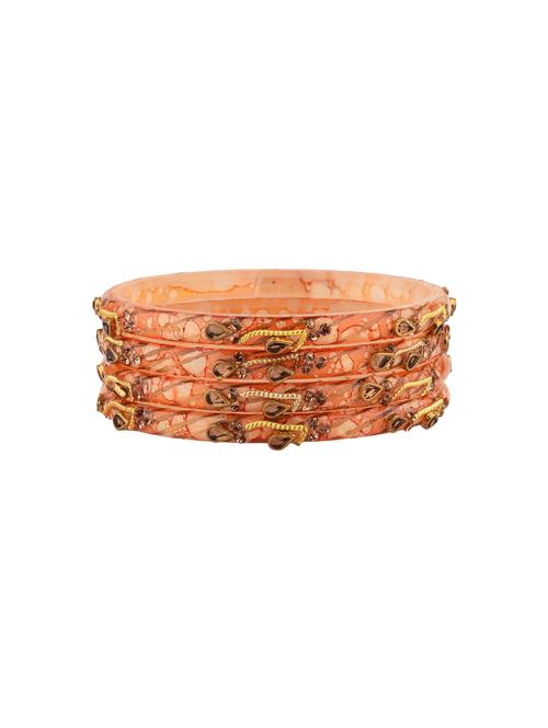 orange floral acrylic bangle set (4p) - 17899349 - Very Small Image - 1