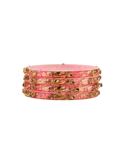 pink floral acrylic bangle set (4p) - 17899355 - Very Small Image - 1