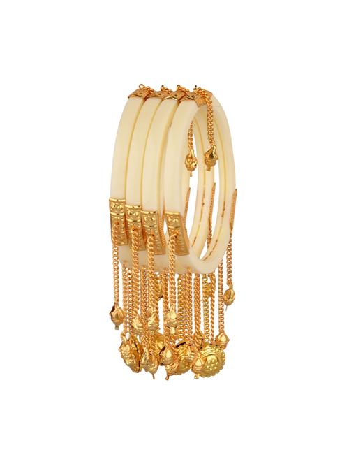 white acrylic tassel bangle set (4 pc) - 17899445 - Very Small Image - 1