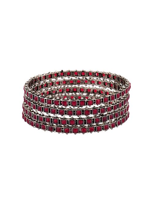 pink oxidized cubic zirconia crystal bangle set ( 4 pc) - 17899649 - Very Small Image - 1