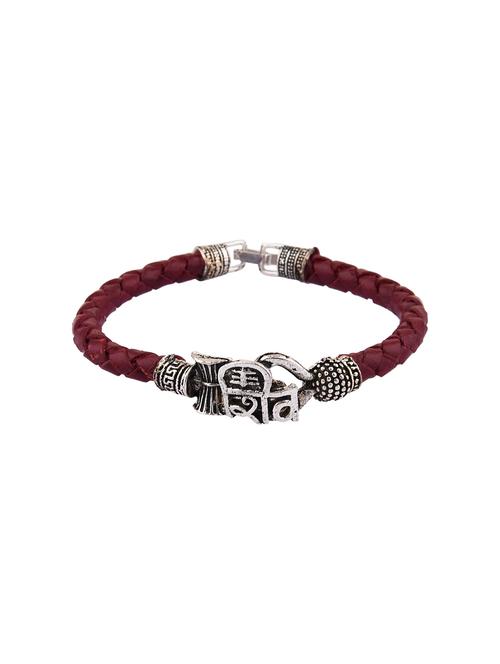 om lord shiv religious leather bracelet - 17899668 - Very Small Image - 1