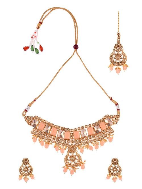 orange choker necklace earring set - 17899733 - Very Small Image - 1