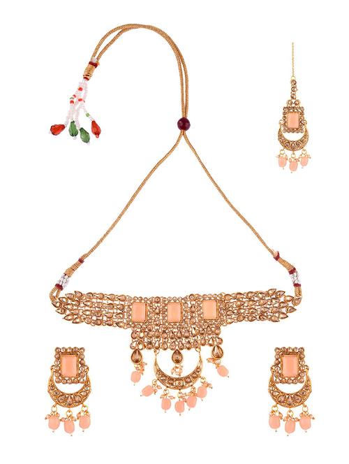 orange choker necklace earring set - 17899738 - Very Small Image - 1