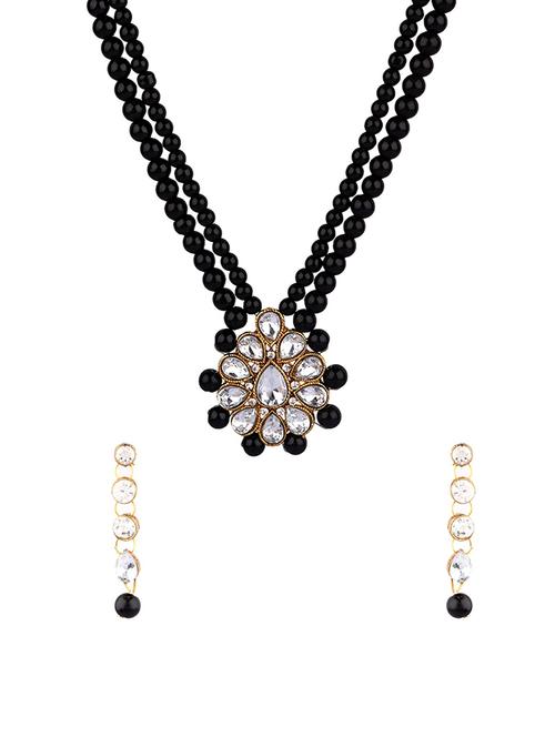 crystal beaded pendant necklace earring set - 17899800 - Very Small Image - 1