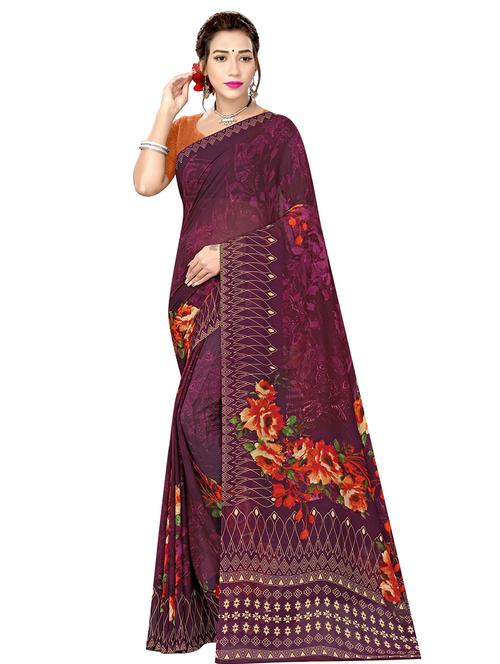 floral printed saree - 17900235 - Very Small Image - 1