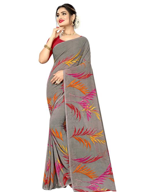 floral printed saree - 17900245 - Very Small Image - 1