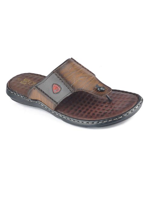 tan leather toe separator slippers - 17900282 - Very Small Image - 1