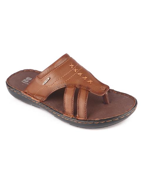 tan leather toe separator slippers - 17900283 - Very Small Image - 1