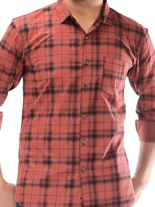 orange cotton casual shirt - 17900304 - Very Small Image - 1