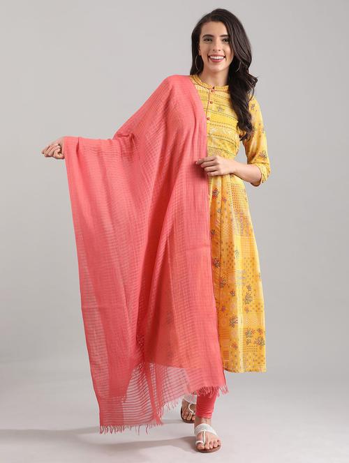 orange cotton dupatta - 17900417 - Very Small Image - 1