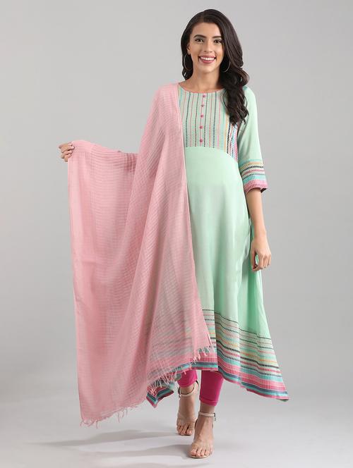pink cotton dupatta - 17900418 - Very Small Image - 1