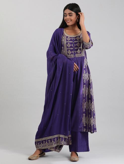 foil printed suit set - 17900597 - Very Small Image - 1