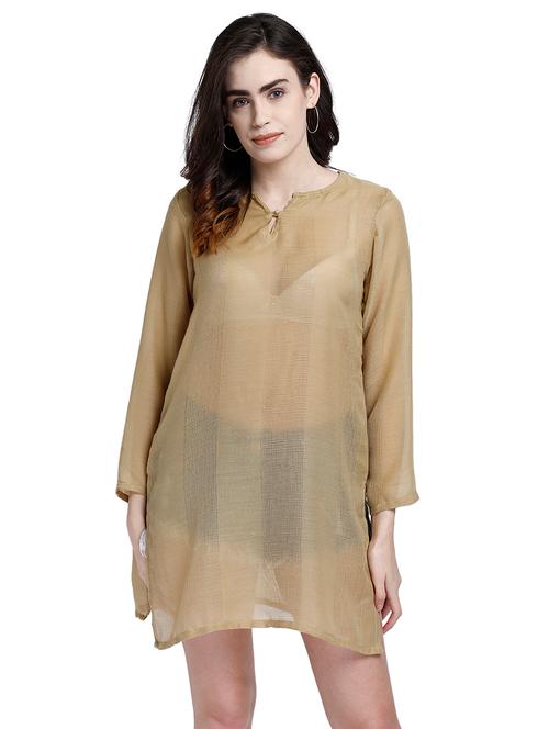 key hole neck self design tunic - 17901120 - Very Small Image - 1