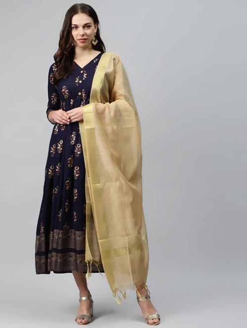 floral kurta dupatta set - 17901193 - Very Small Image - 1
