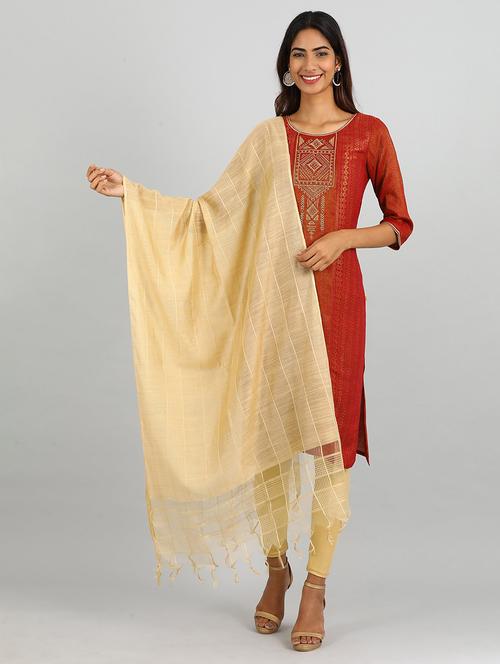 gold viscose dupatta - 17902098 - Very Small Image - 1