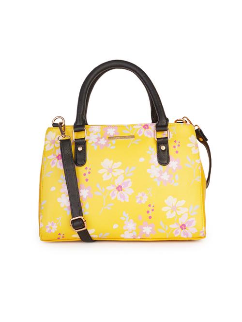yellow leatherette (pu) handbag - 17902278 - Very Small Image - 1