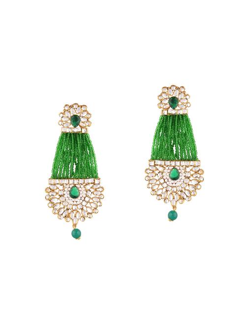 green metal chandellier earring - 17903038 - Very Small Image - 1