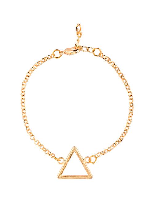 gold triangle charm link chain bracelet - 17903124 - Very Small Image - 1