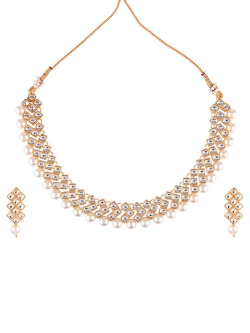 white crystal choker necklace earring set - 17903256 - Very Small Image - 1
