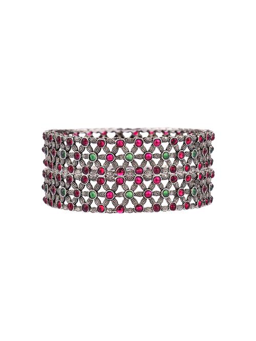 cubic zirconia crystal kada bangle set - 17903801 - Very Small Image - 1