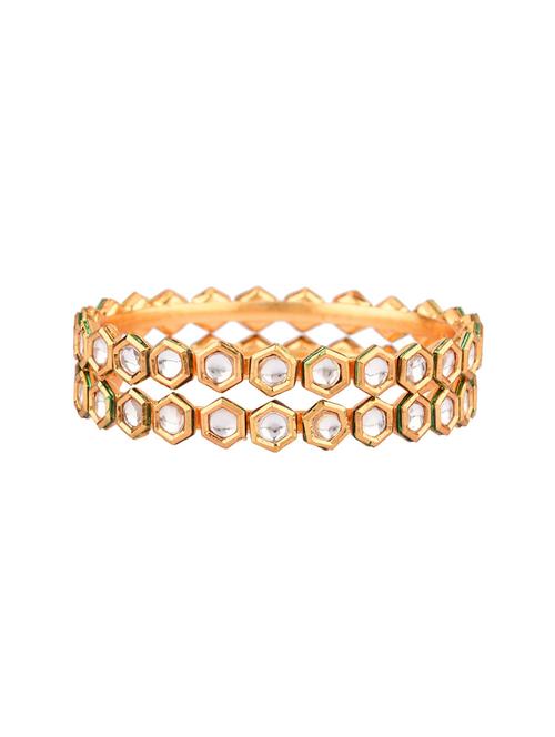 traditional kundan bangle bracelet for women (set of 2) - 17903828 - Very Small Image - 1