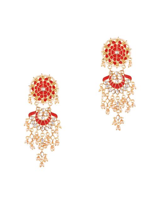 red metal chandellier earring - 17903858 - Very Small Image - 1