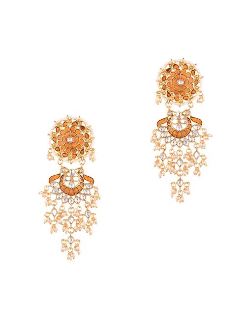 orange metal chandellier earring - 17903861 - Very Small Image - 1